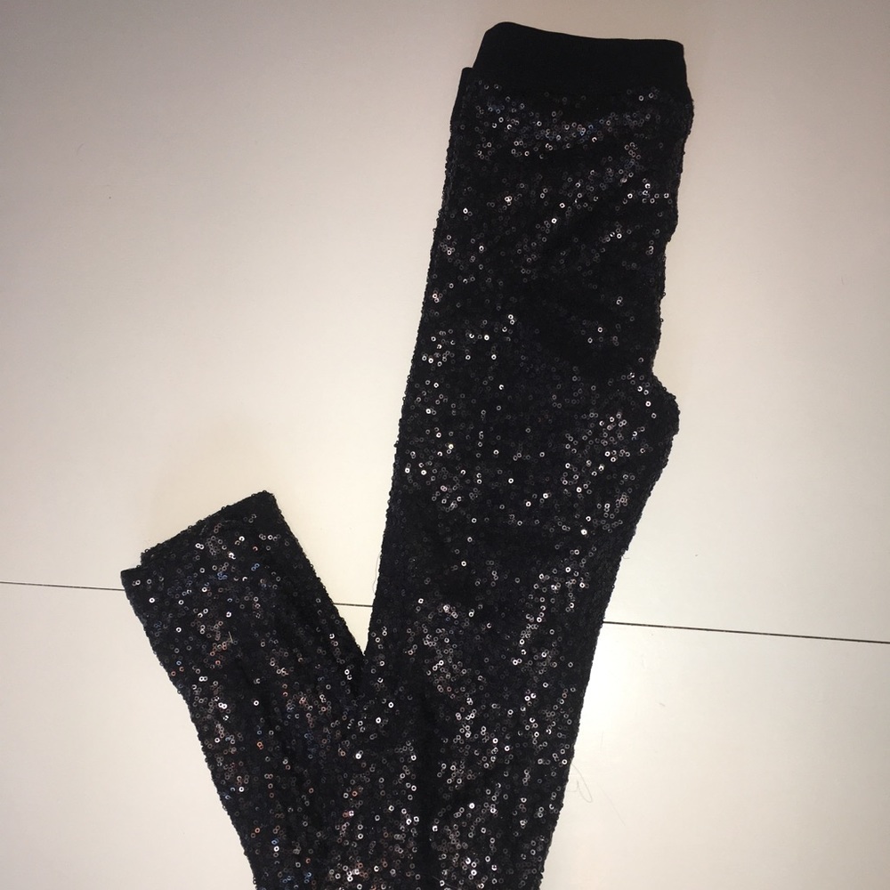 Black Sequin Leggings